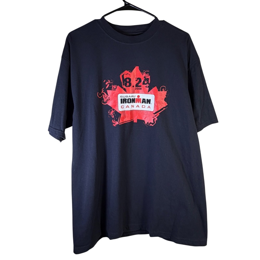 Vintage 2008 Subaru Ironman Canada Finisher Shirt Large Black Zorrel Dry‎ Tech